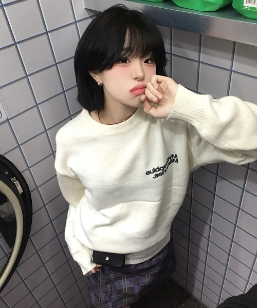 mydeepbluememories(マイディープブルーメモリーズ)の「(NT) MM SYMBOL LOGO KNIT (IVORY)(ニット/セーター・レディース・その他・FREE)」の2枚目の写真