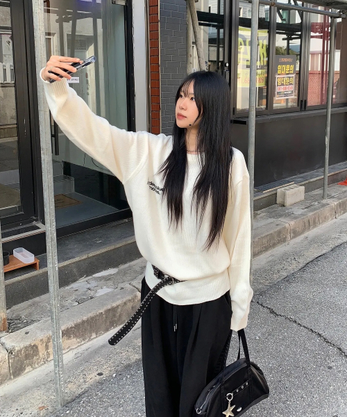 mydeepbluememories(マイディープブルーメモリーズ)の「(NT) MM SYMBOL LOGO KNIT (IVORY)(ニット/セーター・レディース・その他・FREE)」の4枚目の写真