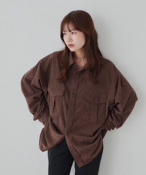 DISCOAT(ディスコート)の「【Enlude】コーデュロイオーバーシャツ《ユニセックス》(シャツ/ブラウス・レディース・ブラウン/サックスブルー/アイボリー・MEDIUM/LARGE)」の13枚目の写真