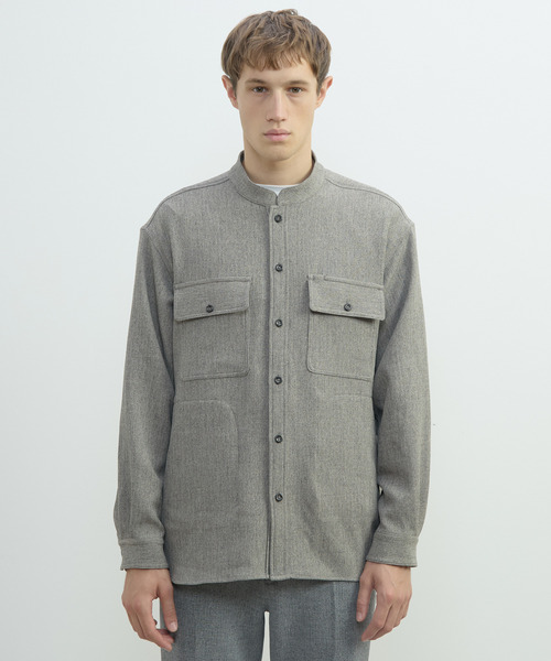 MEN'S MELROSE（メンズメルローズ）の「三杢ヘリンボーンワークジャケット | ストレッチ / 防シワ（ブルゾン・メンズ・ブラック/ベージュ・3/2/4）」の3枚目の写真