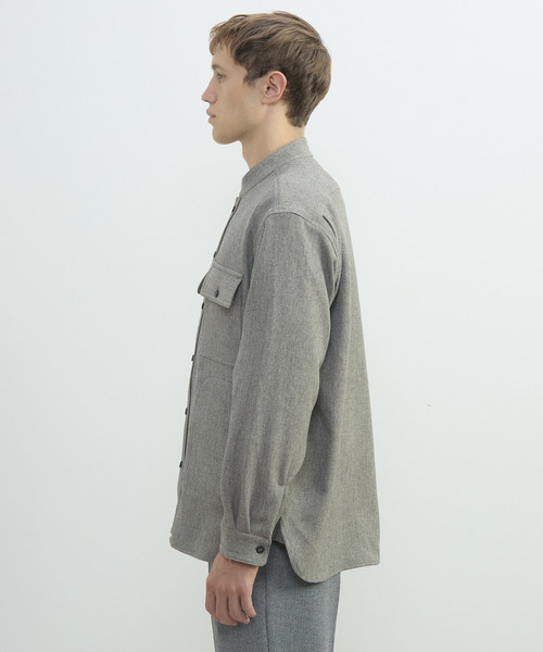 MEN'S MELROSE（メンズメルローズ）の「三杢ヘリンボーンワークジャケット | ストレッチ / 防シワ（ブルゾン・メンズ・ブラック/ベージュ・3/2/4）」の4枚目の写真