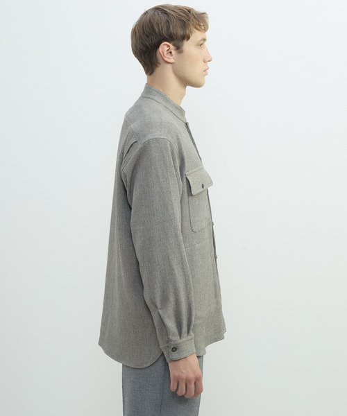 MEN'S MELROSE（メンズメルローズ）の「三杢ヘリンボーンワークジャケット | ストレッチ / 防シワ（ブルゾン・メンズ・ブラック/ベージュ・3/2/4）」の6枚目の写真