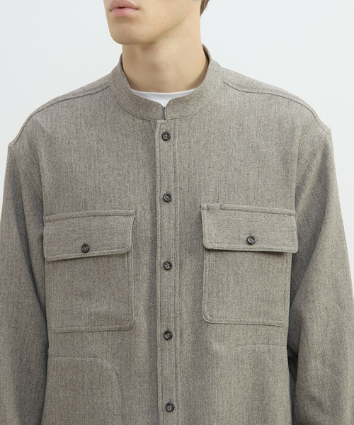 MEN'S MELROSE（メンズメルローズ）の「三杢ヘリンボーンワークジャケット | ストレッチ / 防シワ（ブルゾン・メンズ・ブラック/ベージュ・3/2/4）」の7枚目の写真