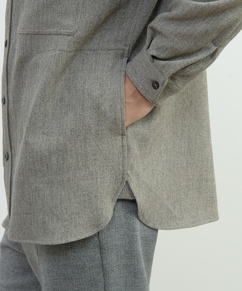 MEN'S MELROSE（メンズメルローズ）の「三杢ヘリンボーンワークジャケット | ストレッチ / 防シワ（ブルゾン・メンズ・ブラック/ベージュ・3/2/4）」の8枚目の写真