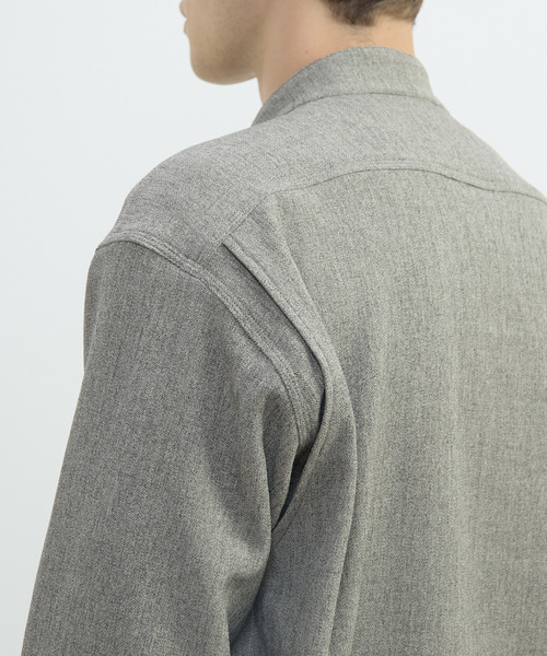 MEN'S MELROSE（メンズメルローズ）の「三杢ヘリンボーンワークジャケット | ストレッチ / 防シワ（ブルゾン・メンズ・ブラック/ベージュ・3/2/4）」の9枚目の写真