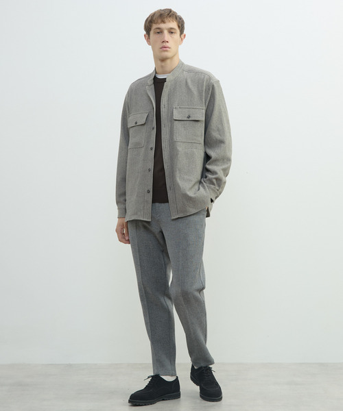 MEN'S MELROSE（メンズメルローズ）の「三杢ヘリンボーンワークジャケット | ストレッチ / 防シワ（ブルゾン・メンズ・ブラック/ベージュ・3/2/4）」の15枚目の写真
