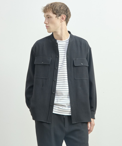 MEN'S MELROSE（メンズメルローズ）の「三杢ヘリンボーンワークジャケット | ストレッチ / 防シワ（ブルゾン・メンズ・ブラック/ベージュ・3/2/4）」の18枚目の写真