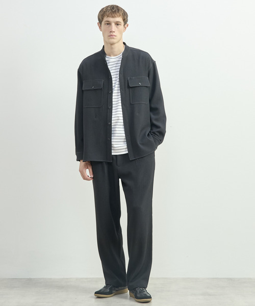 MEN'S MELROSE（メンズメルローズ）の「三杢ヘリンボーンワークジャケット | ストレッチ / 防シワ（ブルゾン・メンズ・ブラック/ベージュ・3/2/4）」の19枚目の写真