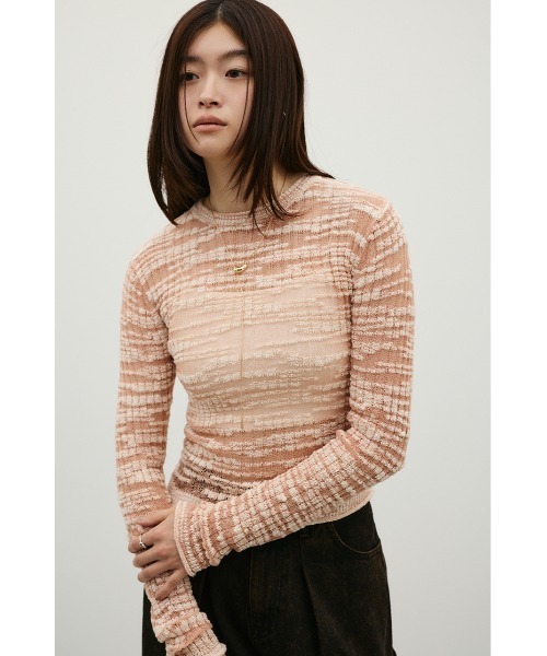 STYLEMIXER(スタイルミキサー)の「コットンキャンディシアーニット(ニット/セーター・レディース・サックスブルー/ベージュ/グレー/ピンク・FREE)」の19枚目の写真