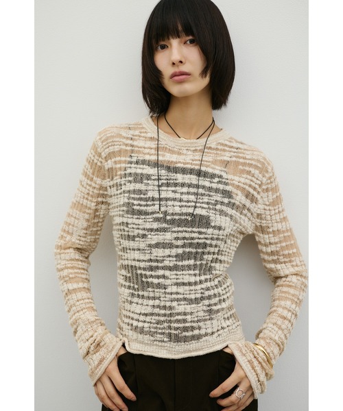 STYLEMIXER(スタイルミキサー)の「コットンキャンディシアーニット(ニット/セーター・レディース・サックスブルー/ベージュ/グレー/ピンク・FREE)」の7枚目の写真