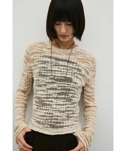STYLEMIXER(スタイルミキサー)の「コットンキャンディシアーニット(ニット/セーター・レディース・サックスブルー/ベージュ/グレー/ピンク・FREE)」の8枚目の写真