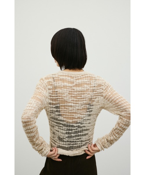 STYLEMIXER(スタイルミキサー)の「コットンキャンディシアーニット(ニット/セーター・レディース・サックスブルー/ベージュ/グレー/ピンク・FREE)」の9枚目の写真