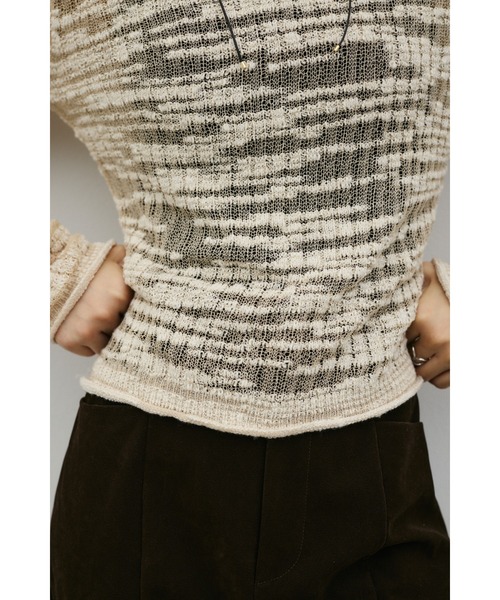STYLEMIXER(スタイルミキサー)の「コットンキャンディシアーニット(ニット/セーター・レディース・サックスブルー/ベージュ/グレー/ピンク・FREE)」の12枚目の写真