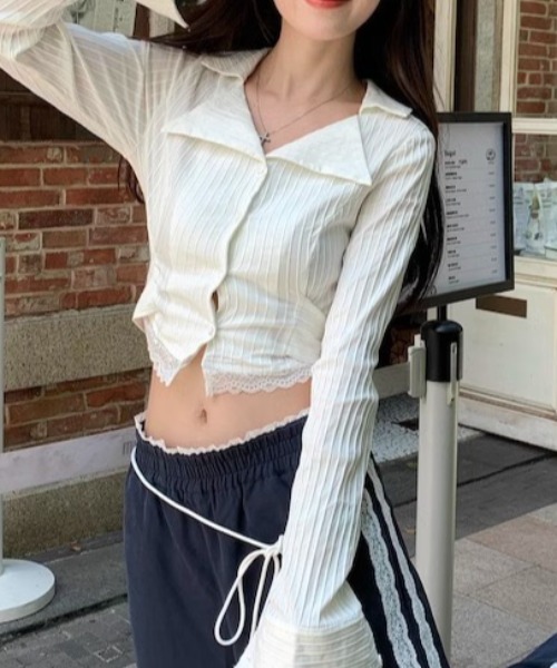 Vipoa（ヴィポア）の「Lace hem slim blouse（シャツ/ブラウス・レディース・ホワイト・FREE）」の21枚目の写真
