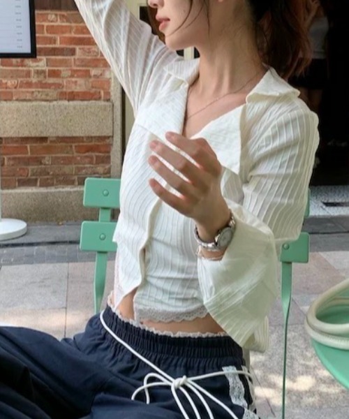 Vipoa（ヴィポア）の「Lace hem slim blouse（シャツ/ブラウス・レディース・ホワイト・FREE）」の15枚目の写真
