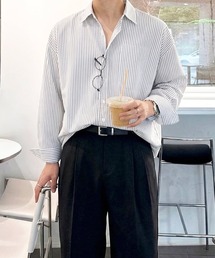 ピンストライプルーズシャツ