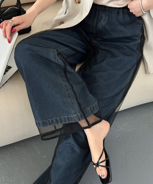 DAY CLOSET(デイ クローゼット)の「【選べる2タイプ】いつものボトムスに表情をプラス。シアーチュールパンツ レディース(その他パンツ・レディース・ホワイト/ブラック系その他/ホワイト系その他/ブラック・FREE)」の4枚目の写真
