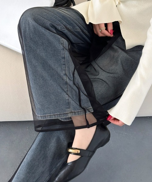 DAY CLOSET(デイ クローゼット)の「【選べる2タイプ】いつものボトムスに表情をプラス。シアーチュールパンツ レディース(その他パンツ・レディース・ホワイト/ブラック系その他/ホワイト系その他/ブラック・FREE)」の1枚目の写真