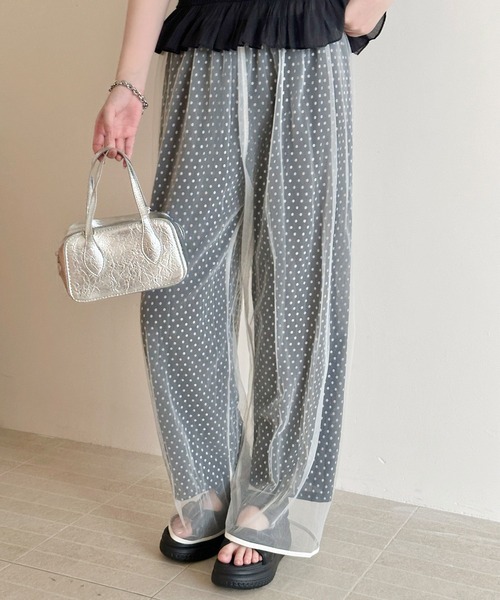 DAY CLOSET(デイ クローゼット)の「【選べる2タイプ】いつものボトムスに表情をプラス。シアーチュールパンツ レディース(その他パンツ・レディース・ホワイト/ブラック系その他/ホワイト系その他/ブラック・FREE)」の6枚目の写真