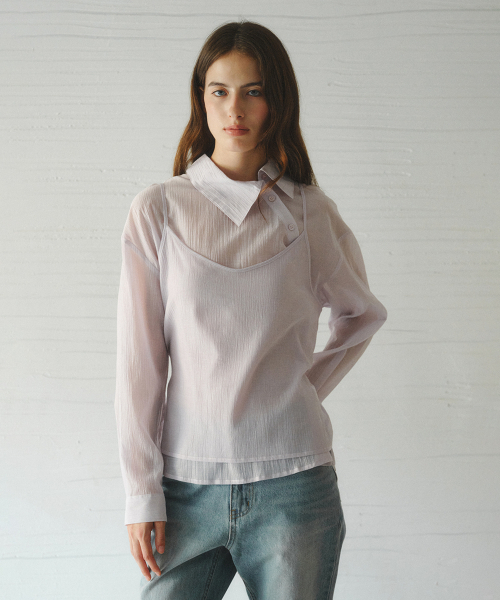 LENINA（レニーナ）の「NESIA ビスチェ×アシンメトリーブラウスセット_パープル（シャツ/ブラウス・レディース・パープル系その他・FREE）」の2枚目の写真
