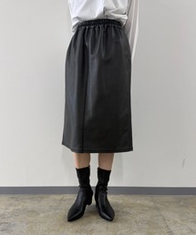 PIGMENT FAKE LEATHER SKIRT