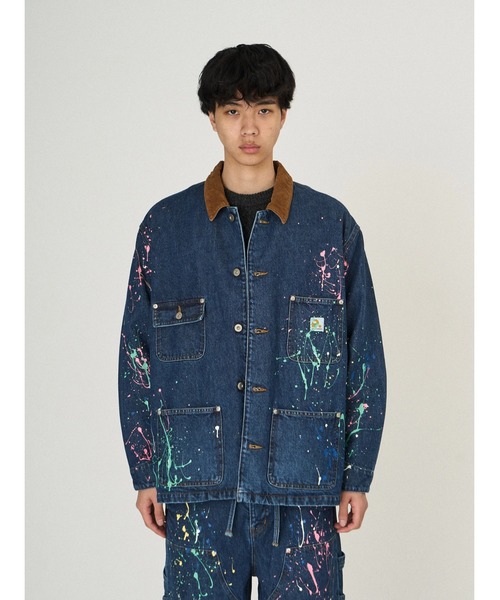 DISCOVERED(ディスカバード)の「DENIM PAINT BLOUSON(デニムジャケット・メンズ・インディゴブルー・SMALL/LARGE)」の1枚目の写真