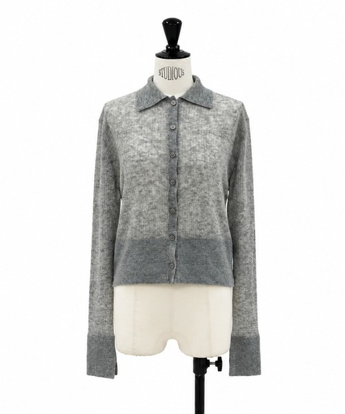 STUDIOUS(ステュディオス)の「【STUDIOUS/ステュディオス】Cashmere Blend Polo Knit/カシミアブレンドポロニット/ウォッシャブル/(カーディガン/ボレロ・レディース・ライトグレー/アイボリー/モカ・FREE)」の2枚目の写真