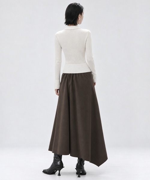 STUDIOUS(ステュディオス)の「【STUDIOUS/ステュディオス】Cashmere Blend Polo Knit/カシミアブレンドポロニット/ウォッシャブル/(カーディガン/ボレロ・レディース・ライトグレー/アイボリー/モカ・FREE)」の5枚目の写真