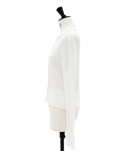 STUDIOUS(ステュディオス)の「【STUDIOUS/ステュディオス】Cashmere Blend Polo Knit/カシミアブレンドポロニット/ウォッシャブル/(カーディガン/ボレロ・レディース・ライトグレー/アイボリー/モカ・FREE)」の8枚目の写真