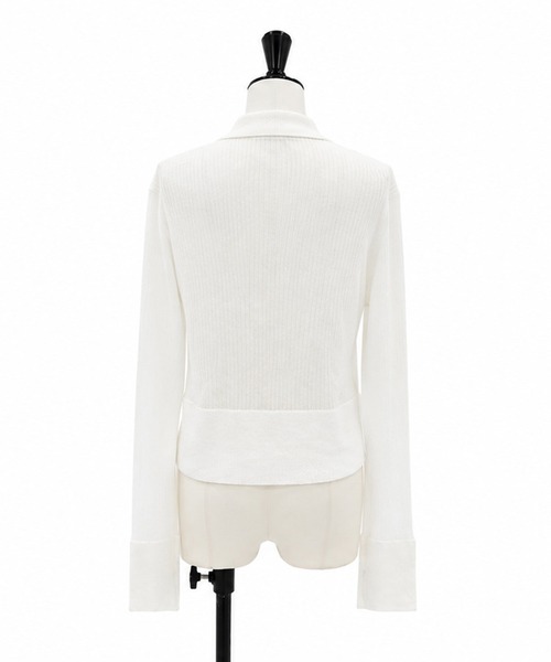 STUDIOUS(ステュディオス)の「【STUDIOUS/ステュディオス】Cashmere Blend Polo Knit/カシミアブレンドポロニット/ウォッシャブル/(カーディガン/ボレロ・レディース・ライトグレー/アイボリー/モカ・FREE)」の9枚目の写真