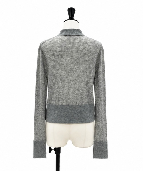 STUDIOUS(ステュディオス)の「【STUDIOUS/ステュディオス】Cashmere Blend Polo Knit/カシミアブレンドポロニット/ウォッシャブル/(カーディガン/ボレロ・レディース・ライトグレー/アイボリー/モカ・FREE)」の11枚目の写真