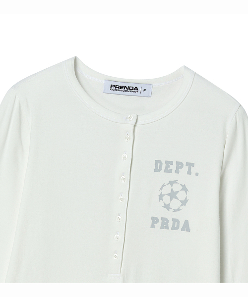 PRENDA(プレンダ)の「DEPT NUMBERING ヘンリー長袖Tシャツ ホワイト(Tシャツ/カットソー・レディース・その他・FREE)」の5枚目の写真