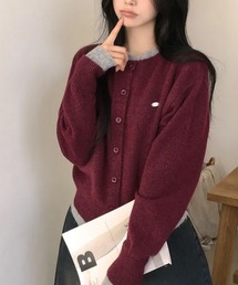 フェイクレイヤード ダブルニットカーディガン