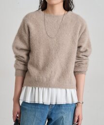 《レイヤードアイテム》ペプラムインナーカットソー