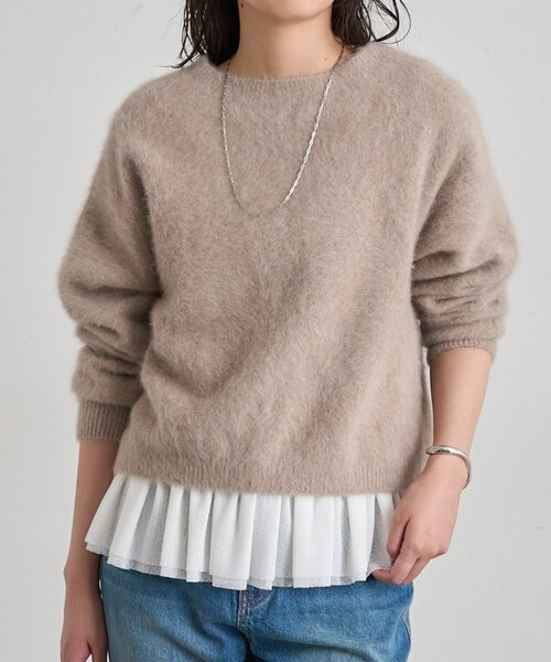 LOUNGEDRESS(ラウンジドレス)の「《レイヤードアイテム》ペプラムインナーカットソー(キャミソール・レディース・ブラック/オフホワイト・FREE)」の3枚目の写真