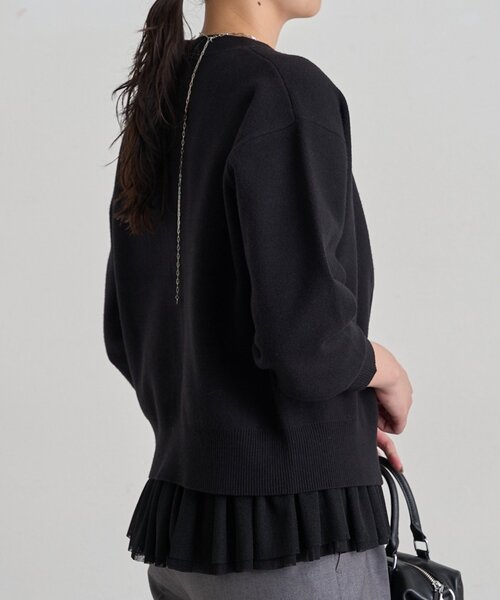 LOUNGEDRESS(ラウンジドレス)の「《レイヤードアイテム》ペプラムインナーカットソー(キャミソール・レディース・ブラック/オフホワイト・FREE)」の13枚目の写真