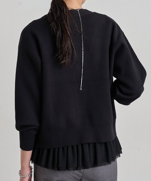 LOUNGEDRESS(ラウンジドレス)の「《レイヤードアイテム》ペプラムインナーカットソー(キャミソール・レディース・ブラック/オフホワイト・FREE)」の14枚目の写真