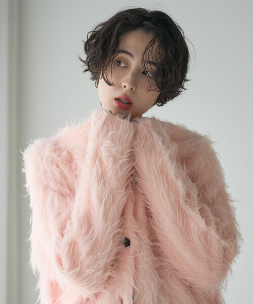 FREAK'S STORE(フリークスストア)の「シャギー ボートネック カーディガン(ニット/セーター・レディース・ライトグレー/ベージュ/ピンク・フリ-)」の15枚目の写真