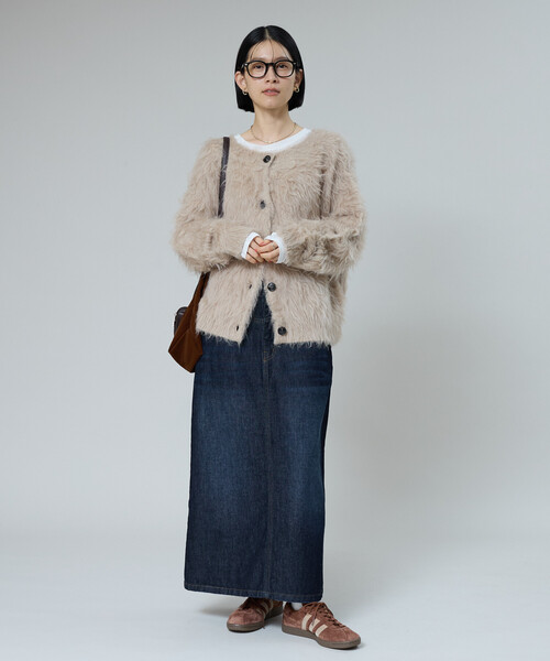 FREAK'S STORE(フリークスストア)の「シャギー ボートネック カーディガン(ニット/セーター・レディース・ライトグレー/ベージュ/ピンク・フリ-)」の17枚目の写真