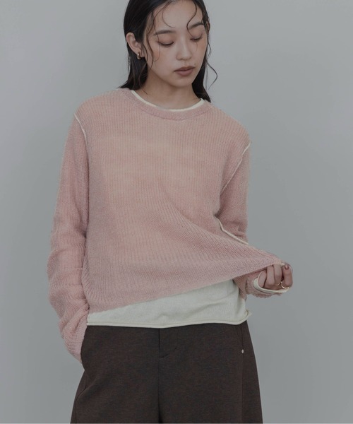 Eimee Law(エイミーロウ)の「シアーモヘアレイヤードニット(ニット/セーター・レディース・ピンク/ライトグレー/ライトブルー・FREE)」の1枚目の写真