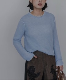シアーモヘアレイヤードニット
