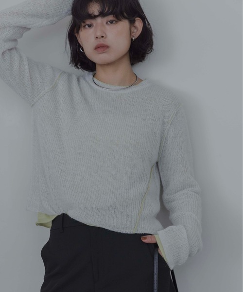 Eimee Law(エイミーロウ)の「シアーモヘアレイヤードニット(ニット/セーター・レディース・ピンク/ライトグレー/ライトブルー・FREE)」の9枚目の写真