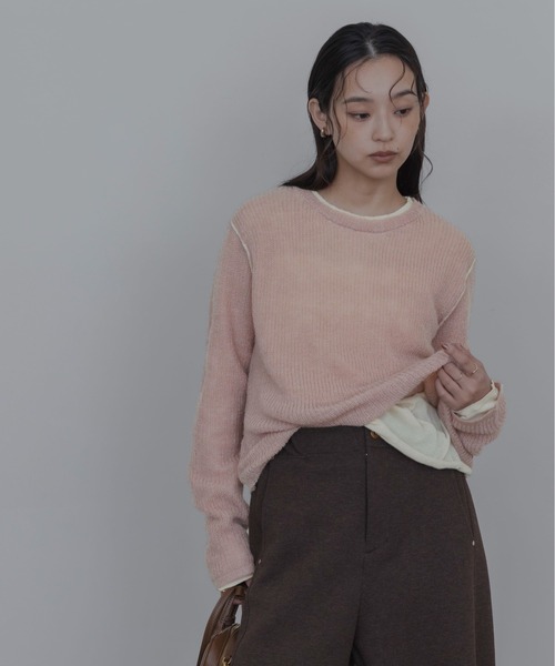 Eimee Law(エイミーロウ)の「シアーモヘアレイヤードニット(ニット/セーター・レディース・ピンク/ライトグレー/ライトブルー・FREE)」の18枚目の写真