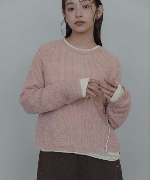 Eimee Law(エイミーロウ)の「シアーモヘアレイヤードニット(ニット/セーター・レディース・ピンク/ライトグレー/ライトブルー・FREE)」の21枚目の写真