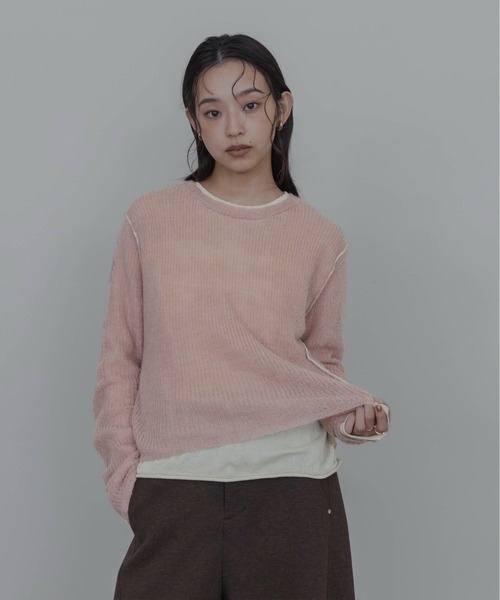 Eimee Law(エイミーロウ)の「シアーモヘアレイヤードニット(ニット/セーター・レディース・ピンク/ライトグレー/ライトブルー・FREE)」の22枚目の写真