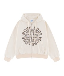 WOKE EDGE（ウォークエッジ）の「ジップフーディ｜Leopard Circle Logo Thermal Zip Hoodie｜WOKE EDGE（パーカー）」