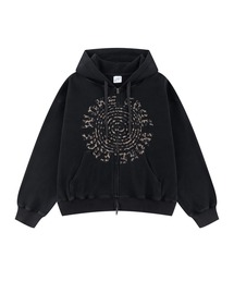 WOKE EDGE（ウォークエッジ）の「ジップフーディ｜Leopard Circle Logo Thermal Zip Hoodie｜WOKE EDGE（パーカー）」