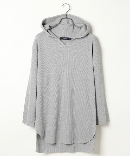 RAGEBLUE(レイジブルー)の「<トレンドのロング丈>ワッフルパーカ7分袖/730095(Tシャツ/カットソー・メンズ・ホワイト/キャメル/ブラック/グレー・LARGE/MEDIUM)」の3枚目の写真