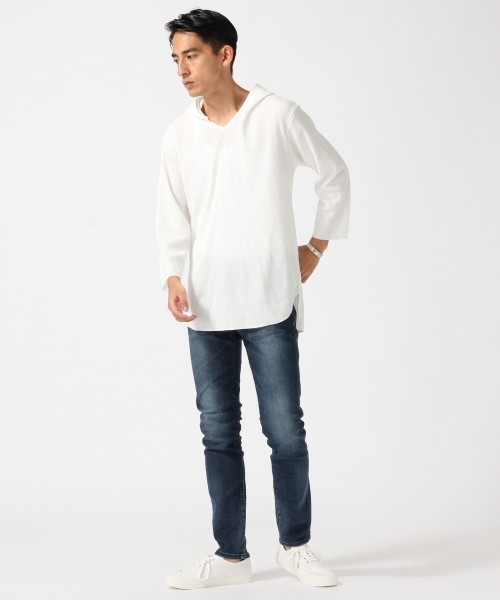 RAGEBLUE(レイジブルー)の「<トレンドのロング丈>ワッフルパーカ7分袖/730095(Tシャツ/カットソー・メンズ・ホワイト/キャメル/ブラック/グレー・LARGE/MEDIUM)」の16枚目の写真