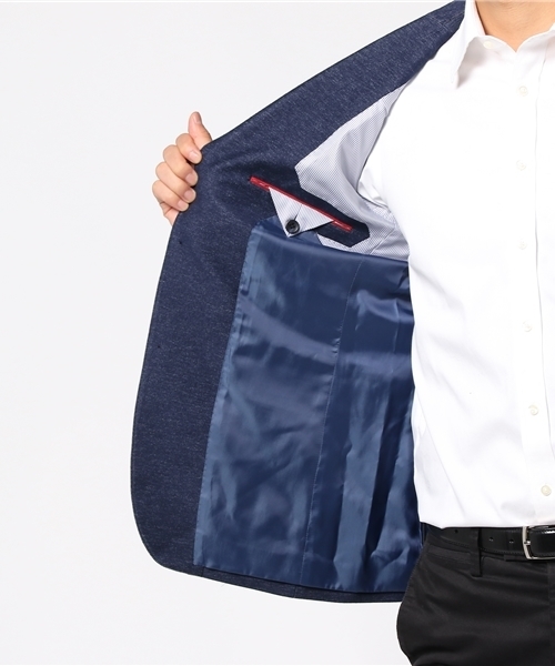 GLOSTER（グロスター）の「DENIM　ジャージジャケット（テーラードジャケット・メンズ・インディゴブルー・46/48/44）」の2枚目の写真